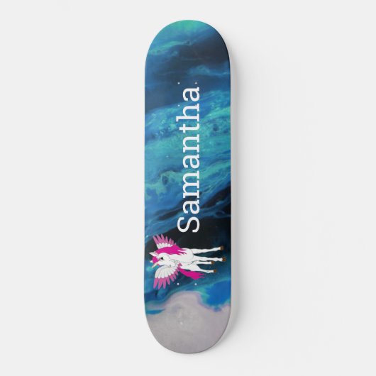 White Wing Skateboard Unicorn (Vorderseite)