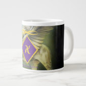 White Winged Lion Jumbo 20 oz Tasse (Vorderseite Rechts)