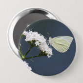 White Winged Wonder Butterfly Button (Vorne & Hinten)