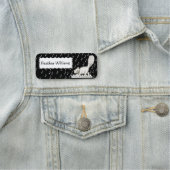 White Winking Cat on Piano Keys Musiknoten Namensschild (Beispiel)