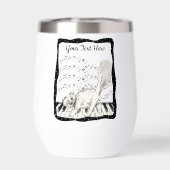 White Winking Cat Piano Keys Sheet Music Frame (Rückseite)