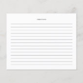 White Winter Blume Brautparty Rezept Karte (Rückseite)