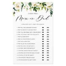 White Winter Blume raten, wer Mama oder Vater spie