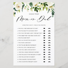 White Winter Blume raten, wer Mama oder Vater spie