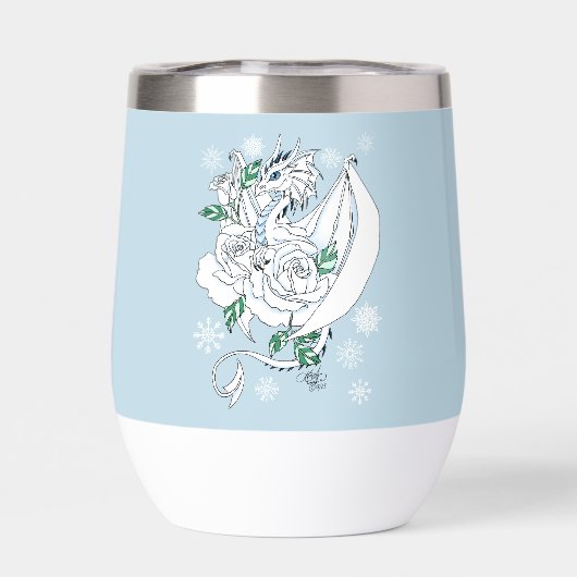 White Winter Dragon Snowflakes Blue (Rückseite)