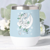 White Winter Dragon Snowflakes Blue