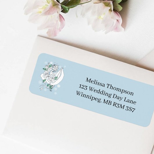 White Winter Dragon Snowflakes Blue