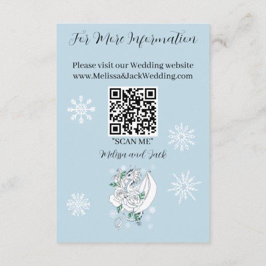 White Winter Dragon Snowflakes Blue Begleitkarte (Rückseite)