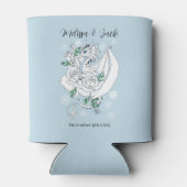 White Winter Dragon Snowflakes Blue Dosenkühler (Rückseite)