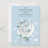 White Winter Dragon Snowflakes Blue Einladung (Rückseite)