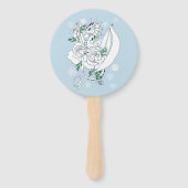 White Winter Dragon Snowflakes Blue Fächer (Vorderseite)