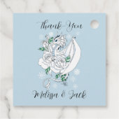 White Winter Dragon Snowflakes Blue Geschenkanhänger (Rückseite)