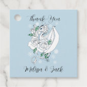 White Winter Dragon Snowflakes Blue Geschenkanhänger (Vorderseite)