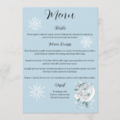 White Winter Dragon Snowflakes Blue Menükarte (Vorderseite)