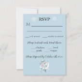White Winter Dragon Snowflakes Blue RSVP Karte (Vorderseite)