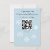 White Winter Dragon Snowflakes Blue RSVP Karte (Rückseite)