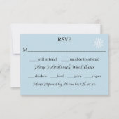 White Winter Dragon Snowflakes Blue RSVP Karte (Vorderseite)