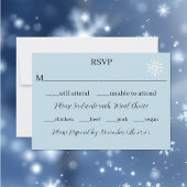 White Winter Dragon Snowflakes Blue RSVP Karte