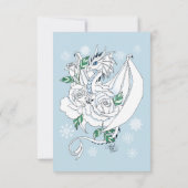 White Winter Dragon Snowflakes Blue RSVP Karte (Rückseite)