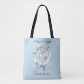 White Winter Dragon Snowflakes Blue Tasche (Vorderseite)