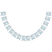 White Winter Dragon Snowflakes Blue Wimpelkette (Alle)