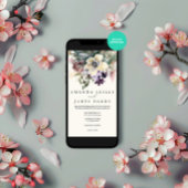 White Winter FLoral Watercolor Hochzeit Einladung