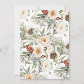 White Winter Flowers Couples Wedding Shower Einladung (Rückseite)