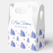 White Winter Ice Blue Trees Holly Berry Weihnachte Geschenkschachtel (Geöffnet)