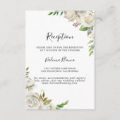 White Winter Peony Floral Hochzeitsempfang Begleitkarte (Vorderseite)
