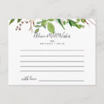 White Winter Peony Floral Wedding Advice Card Postkarte<br><div class="desc">Diese weiße Winterpony Blumenratte ist perfekt für eine moderne Hochzeit. Das Design besticht durch hübsche, von Hand gezeichnet, weiße Bäuche, die in hübsche Bouquets mit bordeauxfarbenen Buds und grünen Blätter eingefasst sind. Diese Karten sind ideal für Hochzeiten, Brautparty, Babydusche, Graduiertenfest u.v.m. Personalisieren Sie die Karten mit den Namen der Braut...</div>