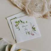White Winter Peony Floral Wedding Napkin Serviette