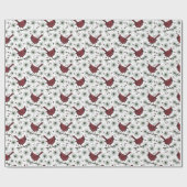White Winter Red Kardinal Pattern Geschenkpapier (Flach)