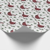 White Winter Red Kardinal Pattern Geschenkpapier (Ecke)