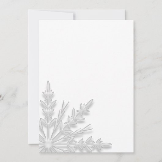 White Winter Snowflake Babydusche Einladung (Rückseite)