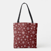 White Winter Snowflake Crimson Red Tasche (Rückseite)