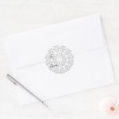 White Winter Snowflake-Geschenk-Tag Runder Aufkleber (Umschlag)
