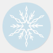 White Winter Snowflakes Blue Runder Aufkleber (Vorderseite)
