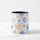 White Winter Snowflakes Watercolor Pattern Tasse (Zentrum)