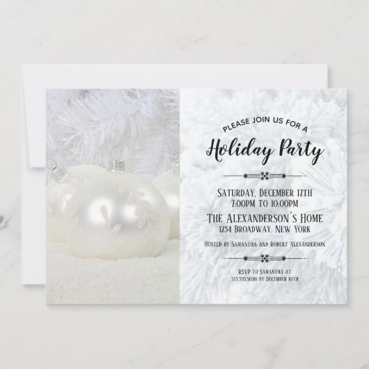 White Winter Wonderland Feiertage Party Einladung (Vorderseite)