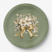 White Winterberry Einladung Set Paper Plate Pappteller (Vorderseite)
