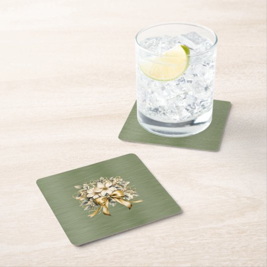 White Winterberry Einladung Set Rechteckiger Pappuntersetzer (Vor Ort)