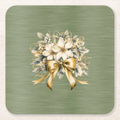 White Winterberry Einladung Set Rechteckiger Pappuntersetzer (Vorderseite)