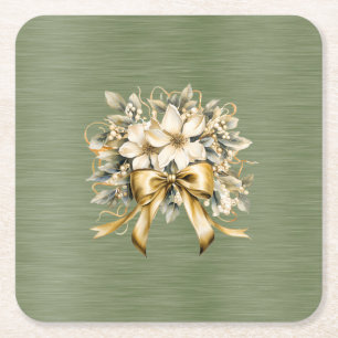 White Winterberry Einladung Set Rechteckiger Pappuntersetzer