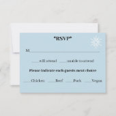 White WinterDragon Snowflakes Blau RSVP Karte (Vorderseite)