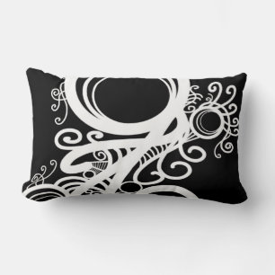 White Wirbel Art Nouveau Lendenkissen