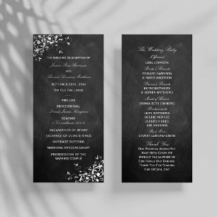 White Wirbel auf Chalkboard Hochzeitsprogramm Programm