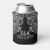 White Wirbel Hochzeitsvorlage Dosenkühler (Kanne Rückseite)