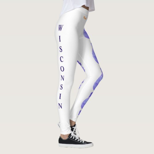White Wisconsin Staat Blume Holz Violet Leggings (Rechts)