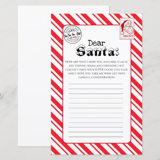 White Wish List Letter (Vorne/Hinten)