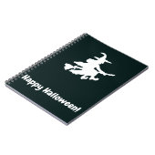 White Witch on Black - Happy Halloween  Notizblock (Linke Seite)